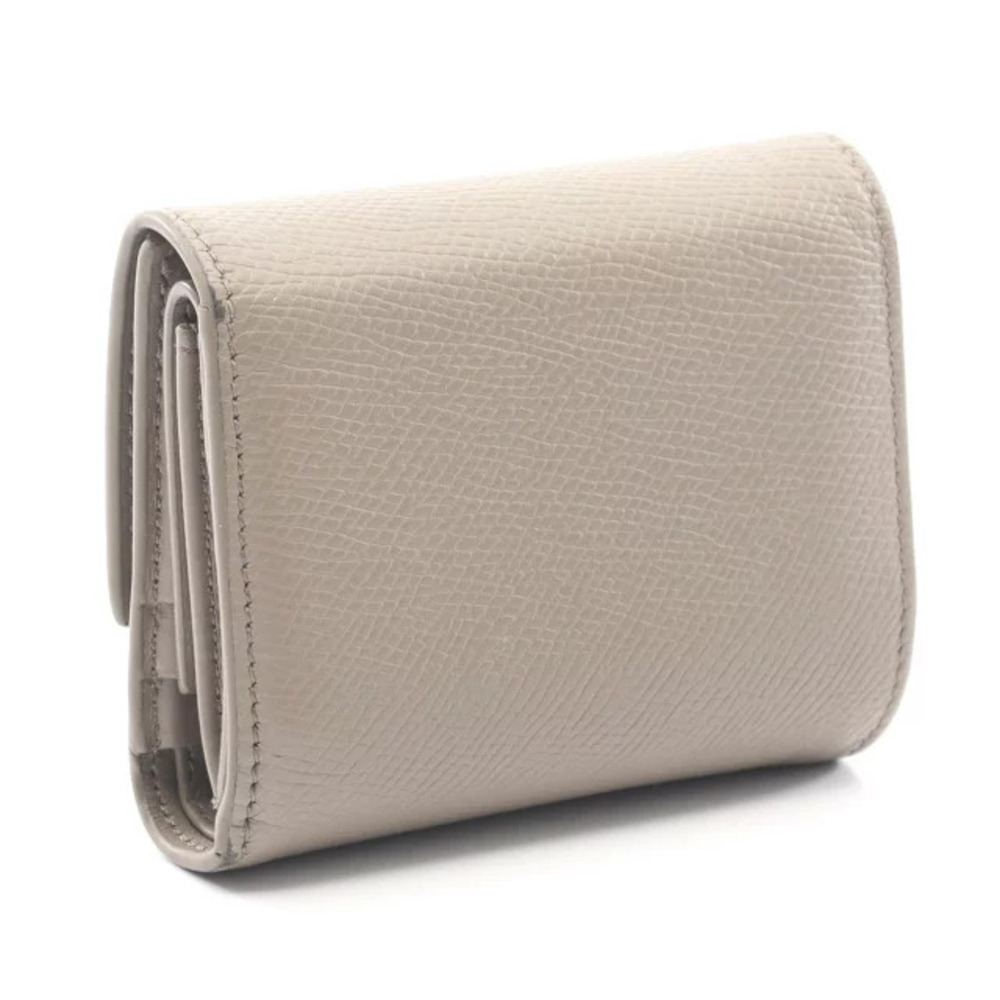 Celine Leather Trifold Beige Wallet Tan